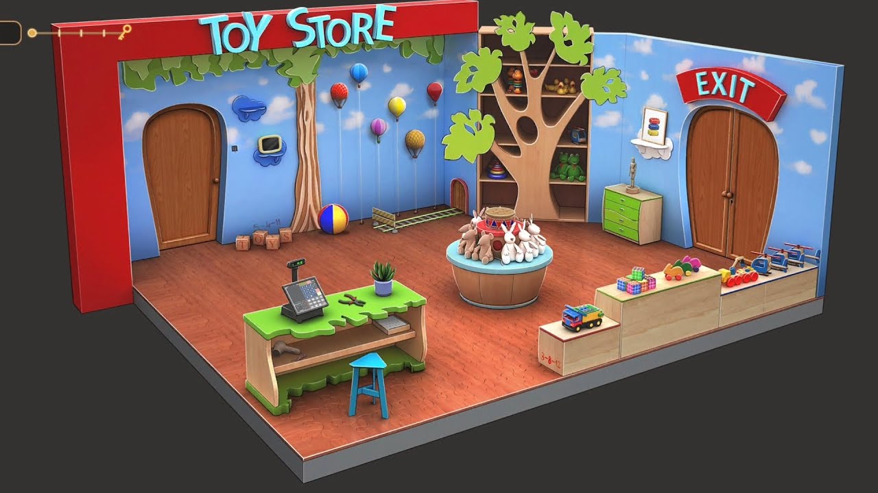 Rooms & Exits Escape Room Game Level 24 Toy Store Chapter 2 Game Walkthrough Solution