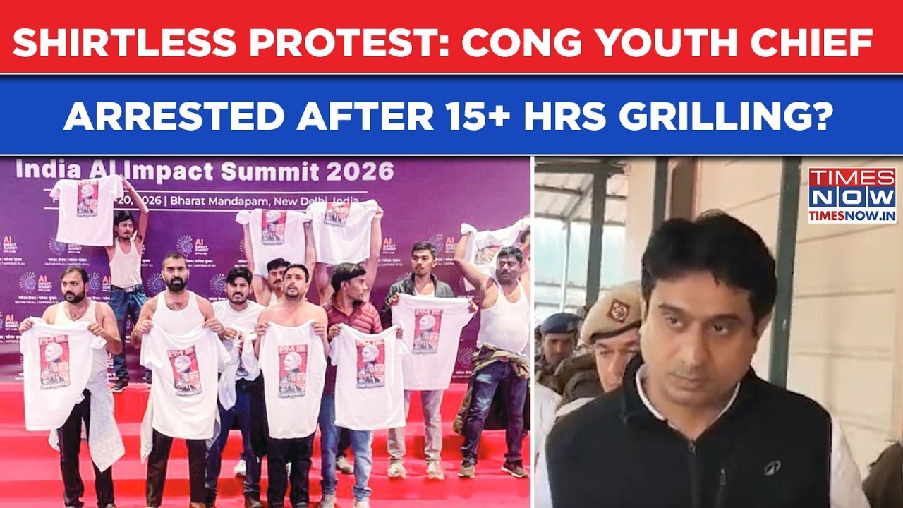 AI Summit Shirtless Protest: BJP Says This As Youth Congress Chief Arrested After 15+ Hrs Grilling?