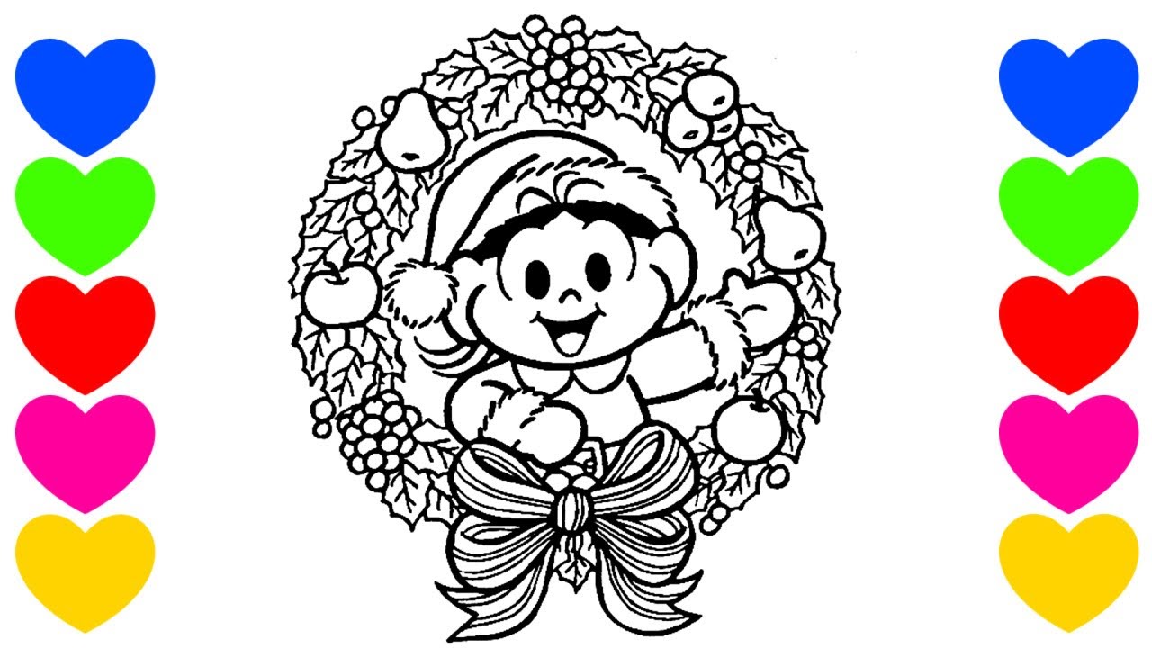 ESPECIAL DE NATAL Pintar Desenho da Turma da Mônica | Desenho da Magali | Desenho de Natal