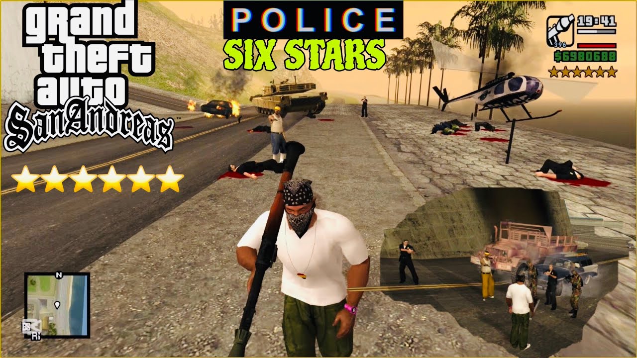GTA SANANDRES - POLICE SIX STARS ⭐️⭐️⭐️⭐️⭐️⭐️ #gtasanandreas #police #attack #usa