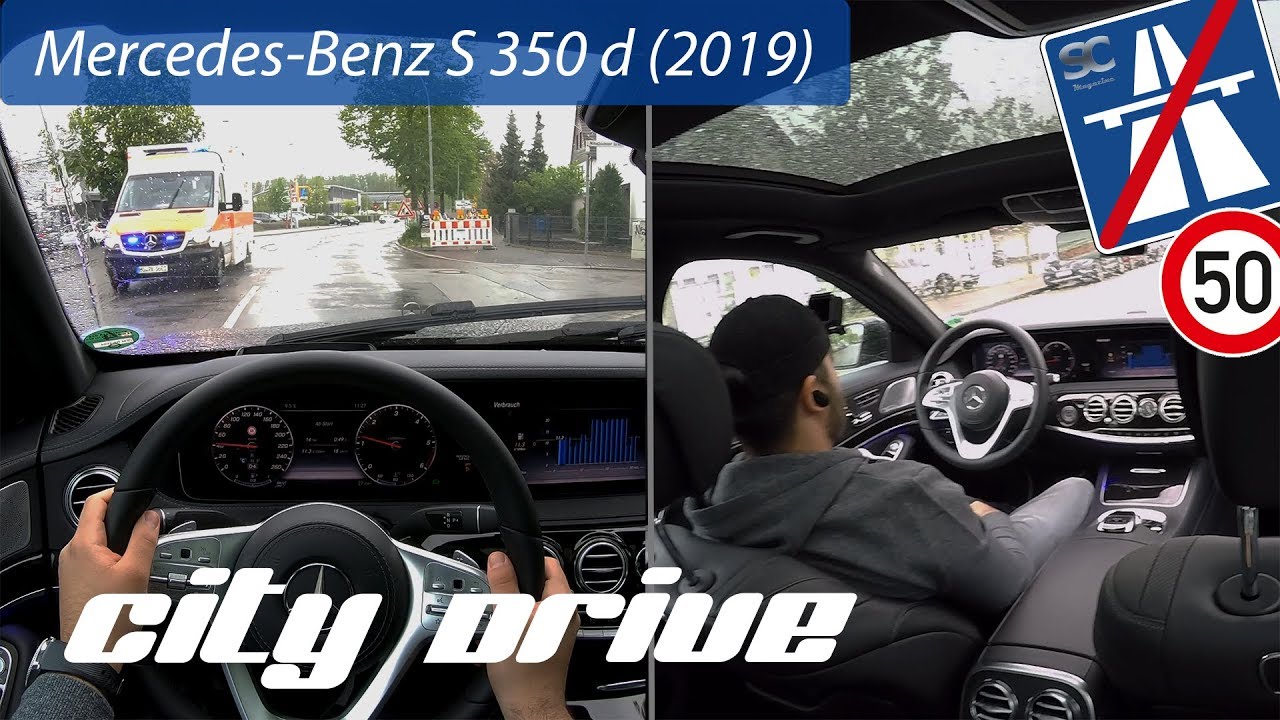 Mercedes-Benz S350d (2019) - Driver & Passenger POV City Drive