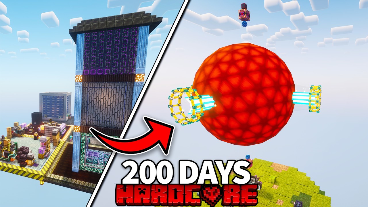 I Survived 200 Days IN ALL THE MODS 10 TO THE SKY in HARDCORE MINECRAFT