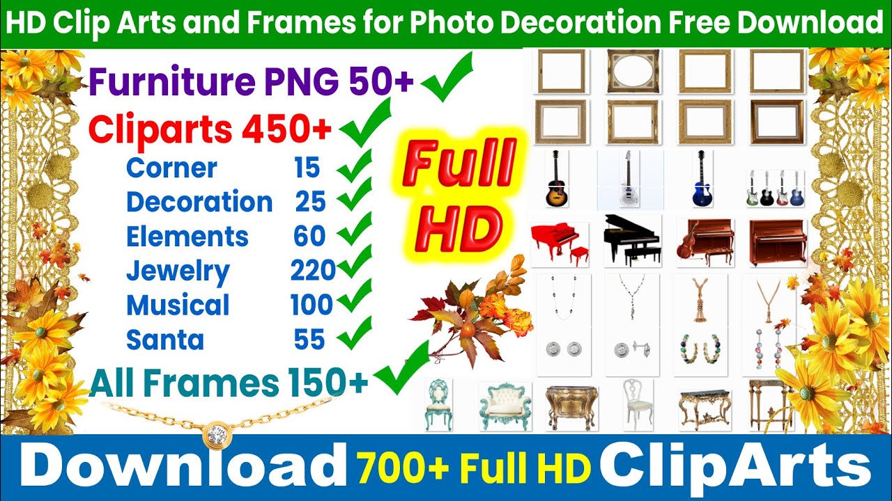Download 700+ HD ClipArts Free | Violin Frame Jewelry Transparent ClipArt Download Free Collections
