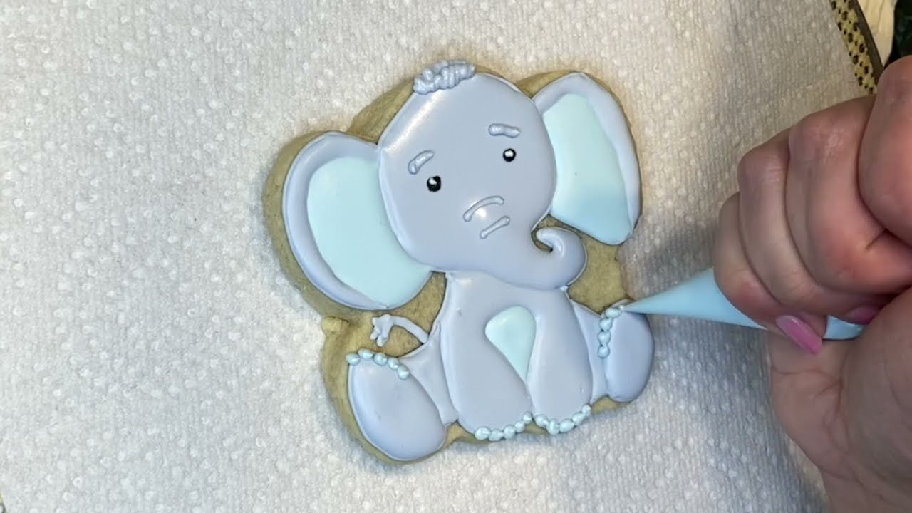 Baby Elephant sugar cookies / boy baby shower cookies 