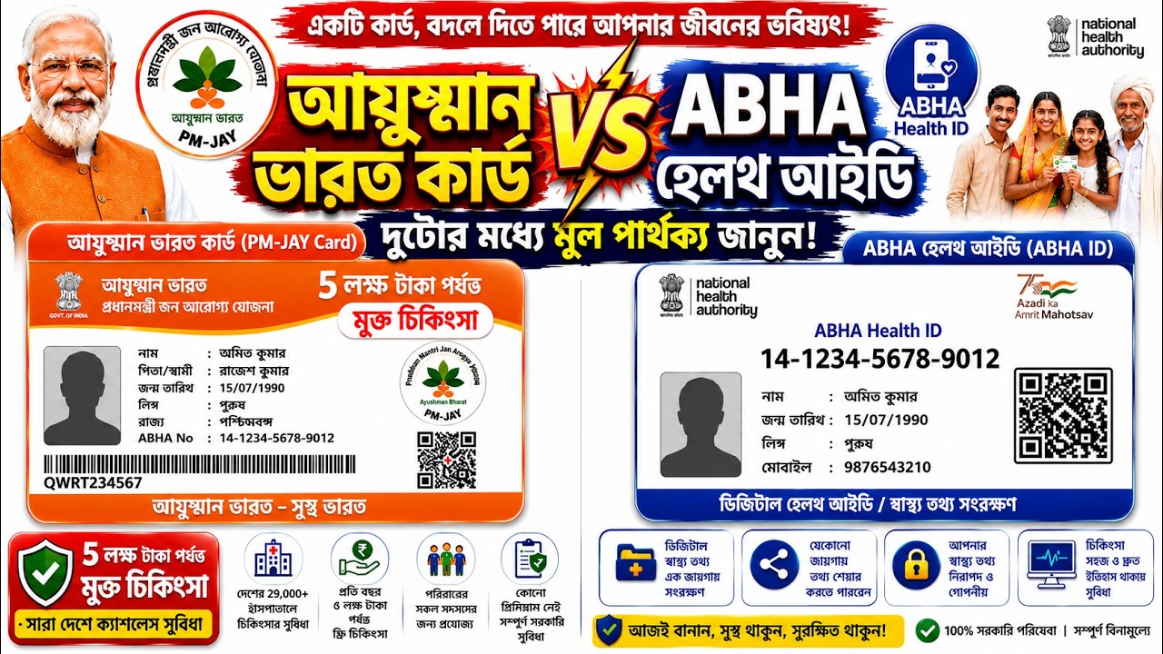 Ayushman Bharat Health Card: Apply Online | ABHA Card vs. PMJAY Health Card?