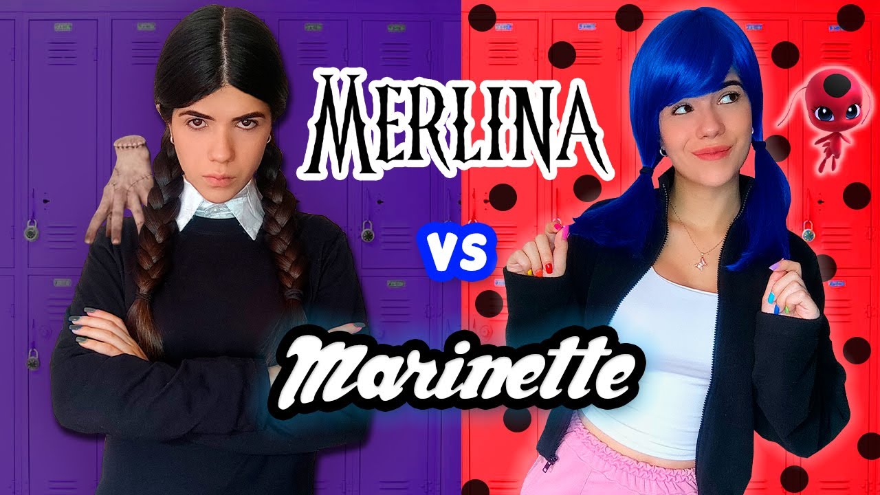 Chica MERLINA🖤☠️ vs Chica MARINETTE🐞💕 (Ladybug) | Ani Cat😻