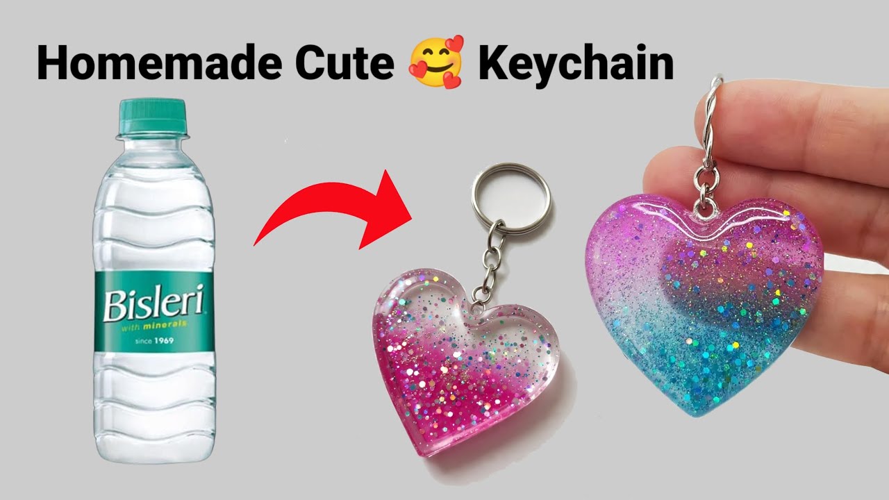 How to make Keychain at home/Homemade bottle Keychain/DIY Gift Keychain/bts Keychain/Cute Keychain