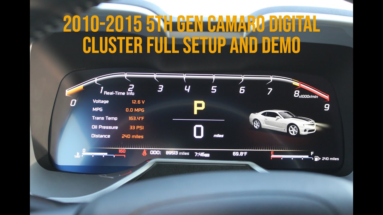 NEW 5th Gen 2010-2015 AcarDash Camaro Digital LCD Instrument Cluster Full Demo