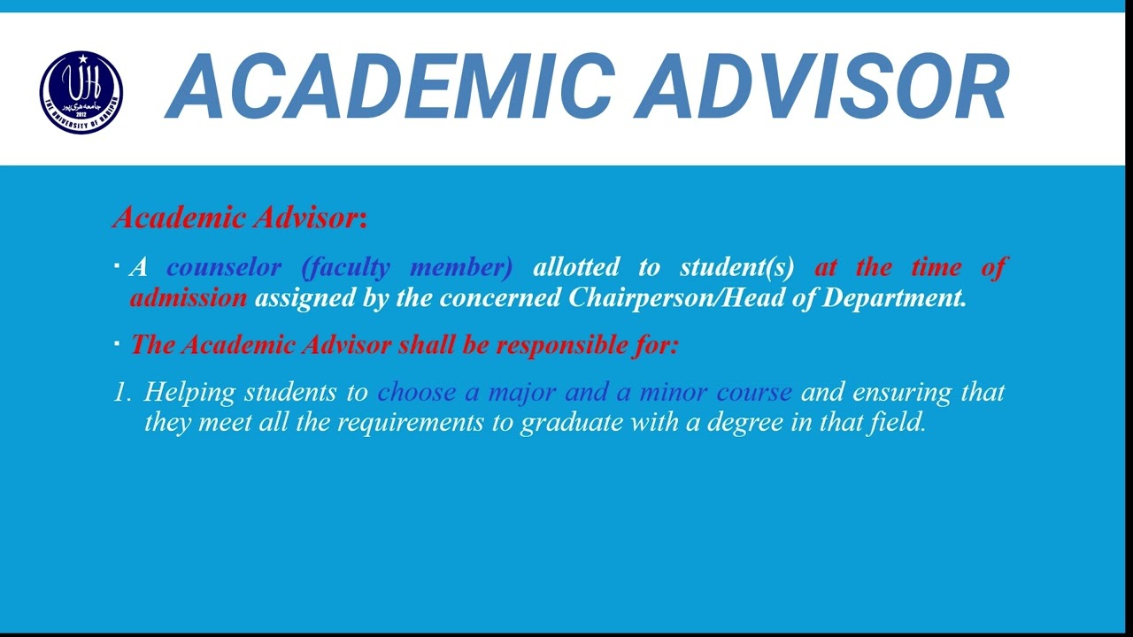 Academic Advisor #SemesterRules#universityofharipur#excelenceEducation
