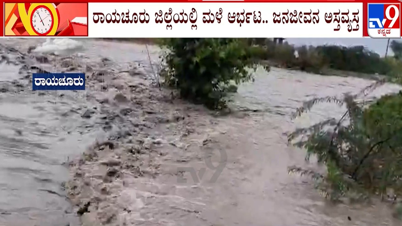 🔴 LIVE | Karnataka Rainfall: ರಾಯಚೂರು ಜಿಲ್ಲೆಯಲ್ಲಿ ಮಳೆ ಆರ್ಭಟ.. ಜನಜೀವನ ಅಸ್ತವ್ಯಸ್ತ | #TV9D