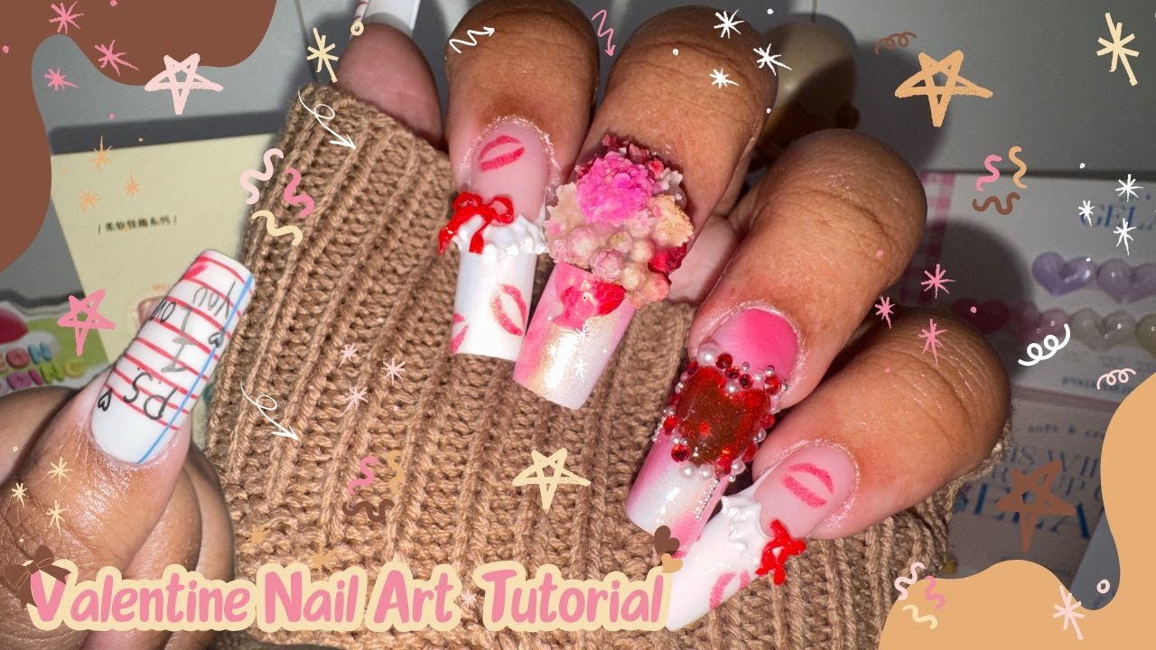 ✨The ULTIMATE Valentine Nail Tutorial💕 🥹| 3D NAIL ART🤩 | Liquid Nails 💖 and More 😱