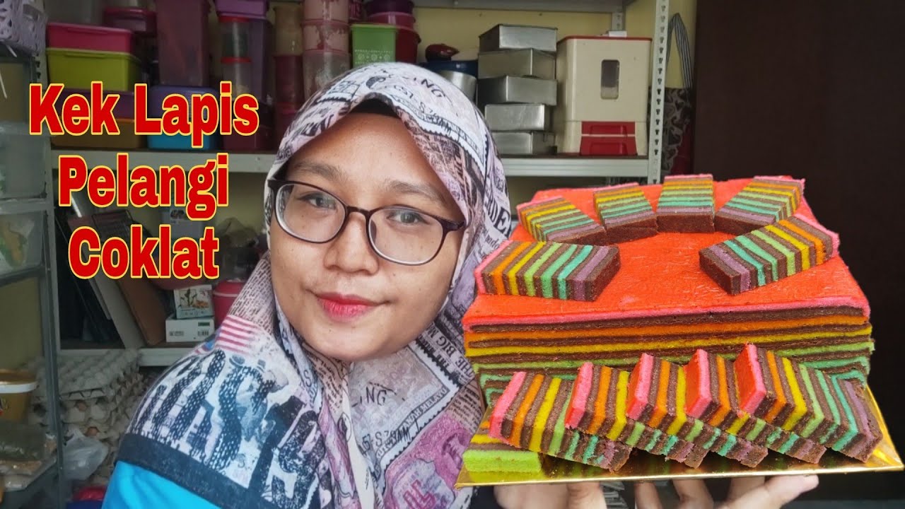 Kek Lapis Pelangi Coklat | Pelangi Senja
