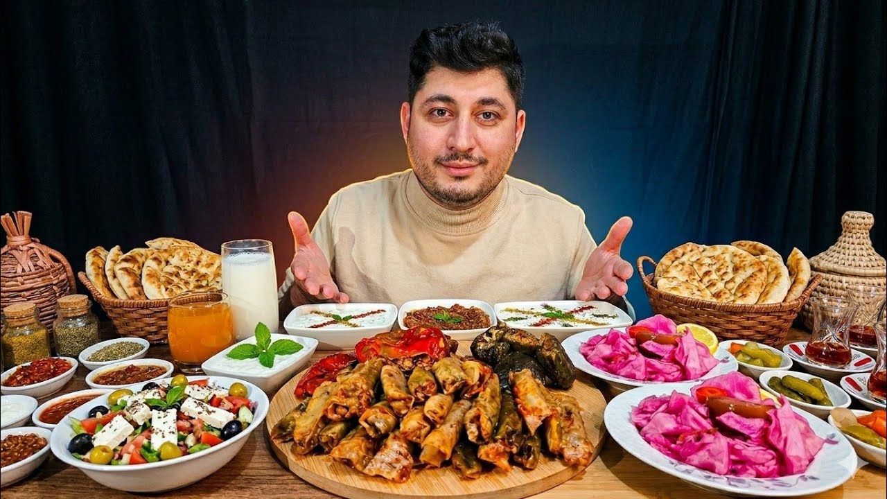 . 🥬 Cabbage Rolls ASMR | 🥒 Pickles 🧄 Meze 🥛 Ayran 🥤 Cola | Relaxing Eating Sounds 😌