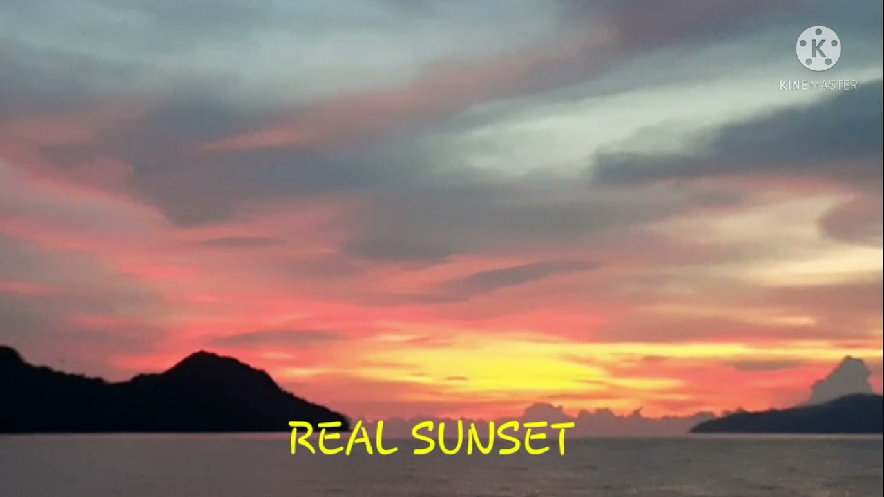 Real Sunset in the Sea of ​​Aceh - twilight of god's creation