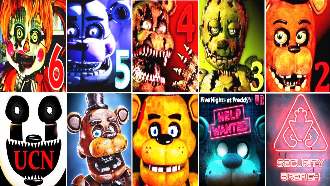 Every FNAF SECURITY  BREACH FNAF 1 2 3 4 5 6 UCN All Jumpscares Simulator *FNAF 2022*