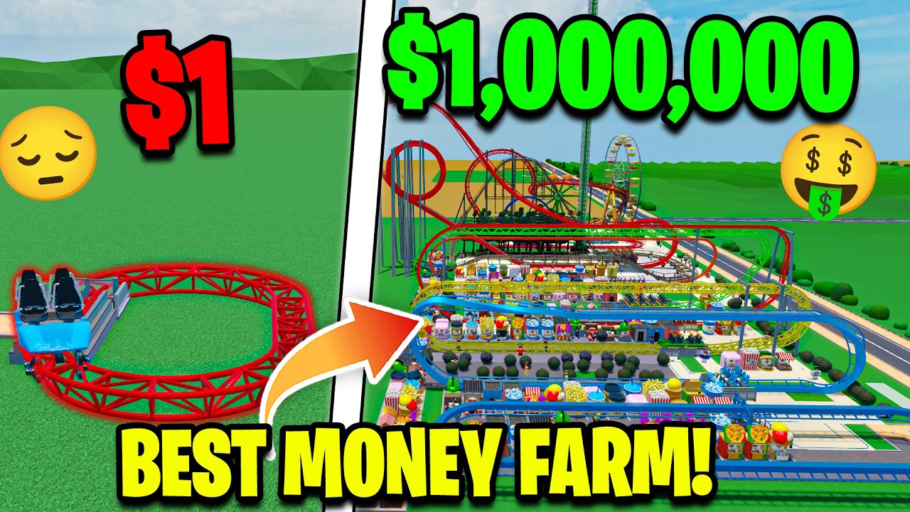 $1 VS $1,000,000 Money Farm in Theme Park Tycoon 2!