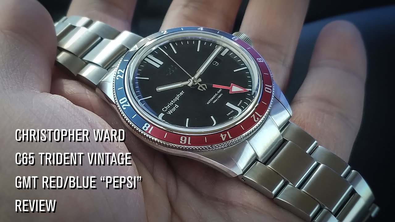 Christopher Ward C65 Trident Vintage GMT Red/Blue 