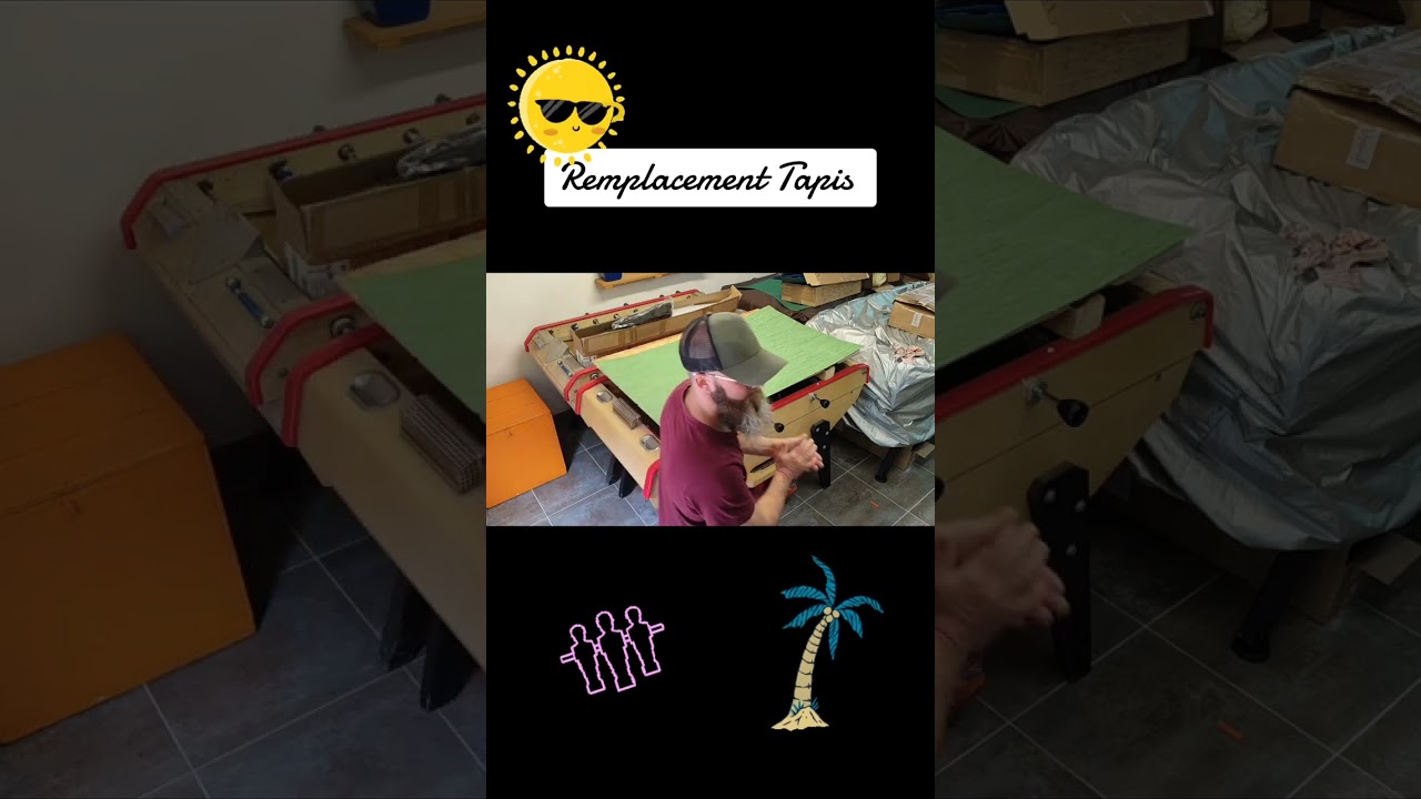 🌞✨Remplacement d'un tapis sur Baby-foot Bonzini B60