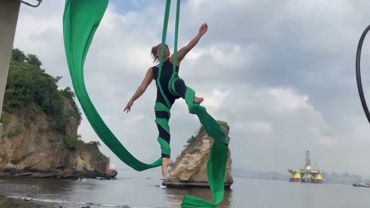 Sequência 170 - Queda carpada - Variação I - Borboleta - Tutorial no tecido acrobático