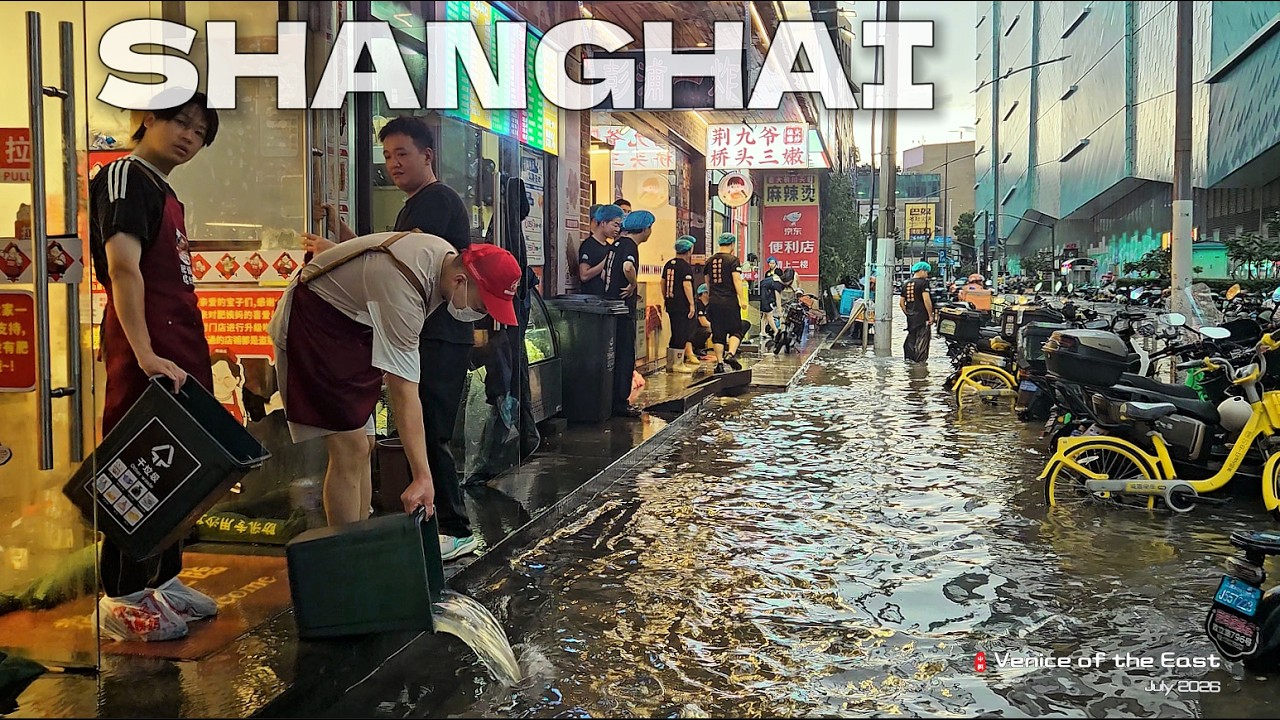 The Venice Moment of Shanghai: Strolling Through Flooded Wujiaochang | 4K