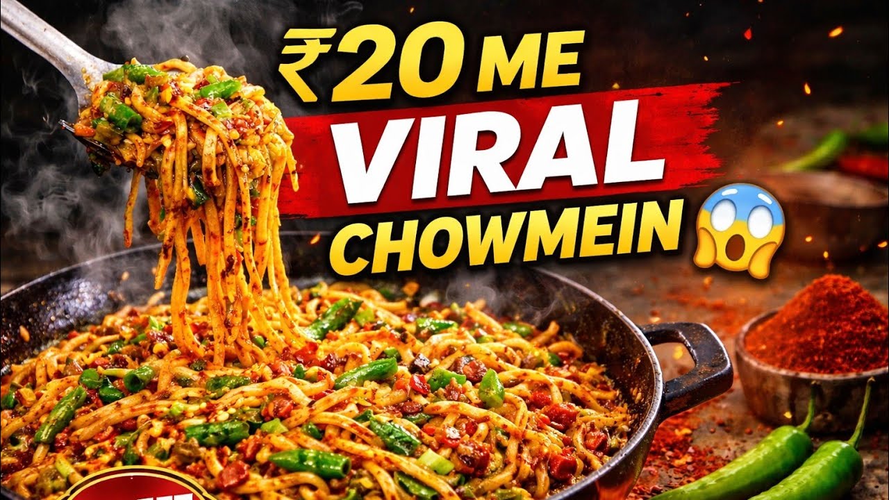 Thecha Chowmein 🔥 Spicy Maharashtrian Fusion | 10 Min Street Style Recipe