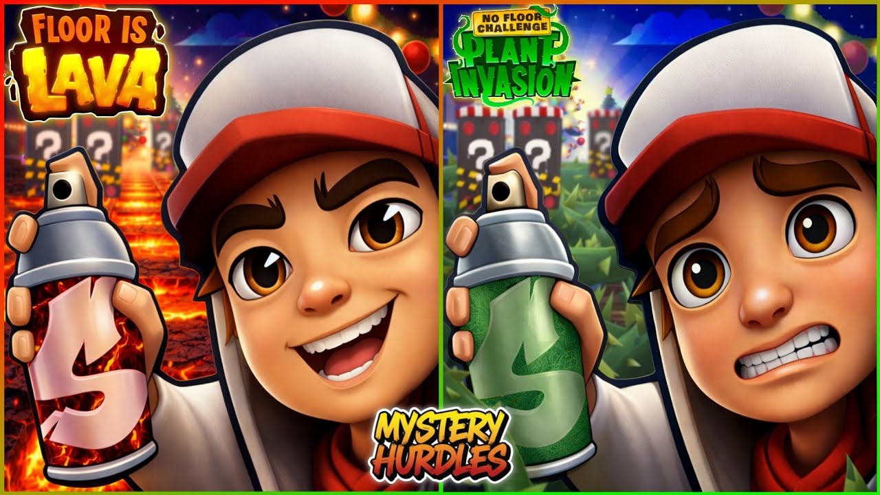 Subway Surfers Winter Wonderland! ❄️ Floor Is Lava vs Plant Invasion × Mystery Hurdles