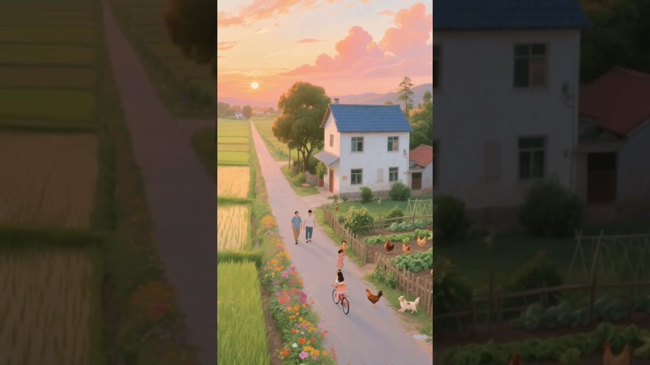 Relaxing Evening Walk Through the Fields 🍃🏡 #cozy #nature #village #countryside #rural
