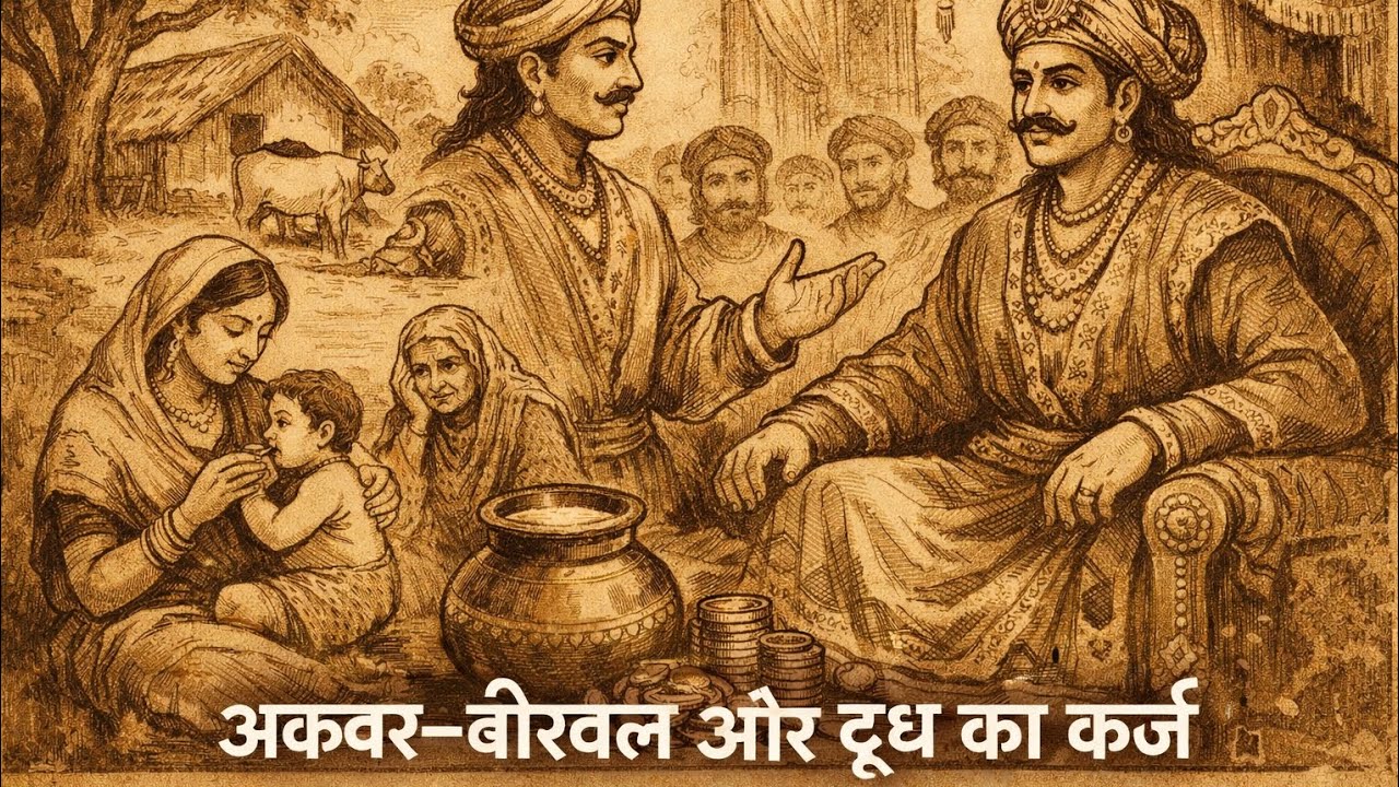 अकबर–बीरबल और दूध का कर्ज: एक अनमोल सीख