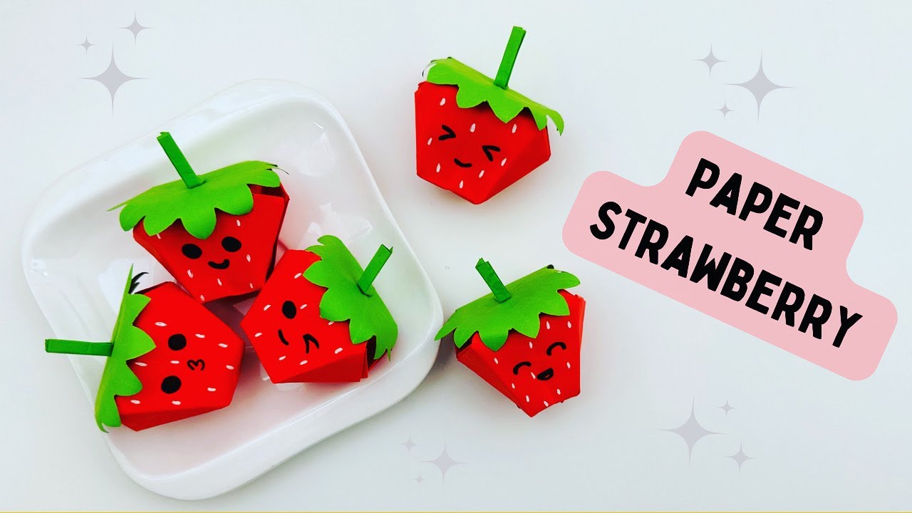 DIY PAPER  STRAWBERRY / Paper Crafts For School / Paper Craft / Easy Origami / paper Strawberry 3D