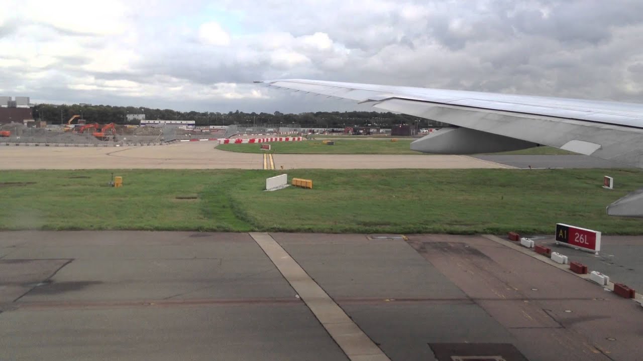 British Airways 777-200ER take off from London Gatwick to Orlando International