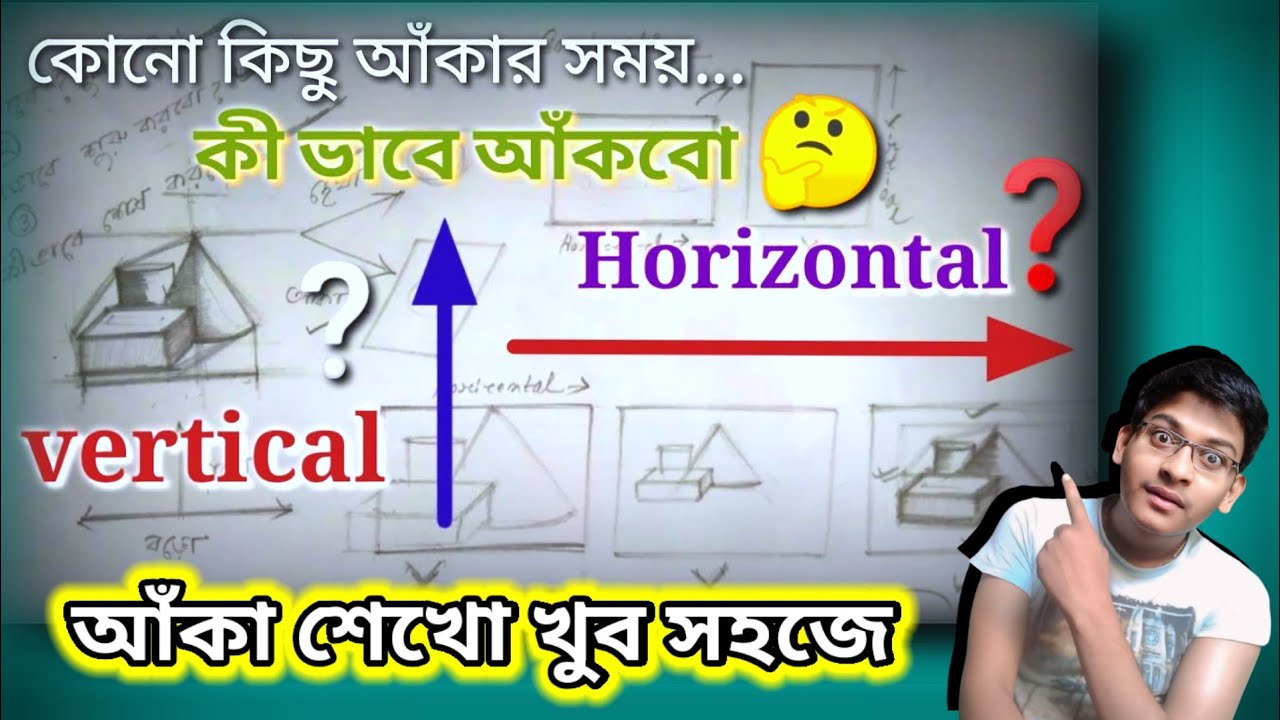 ছবি আঁকার ক্লাস/Horizontal ও Vertical Drawing//ছবি আঁকাতে Horizontal ও Vertical Angel এর ব্যবহার ৷