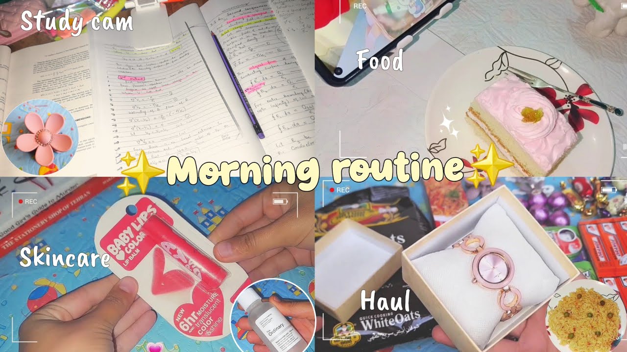 Morning routine💗 study vlog 📚 | haul,food,shopping and more🌷