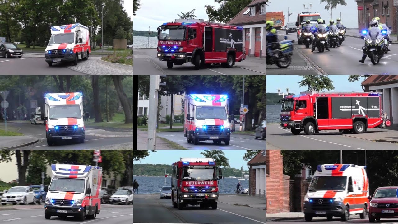 [STRALSUND EINSATZFAHRTEN!] Einsatzfahrten von Rettungsdienst, Feuerwehr und Polizei in Stralsund