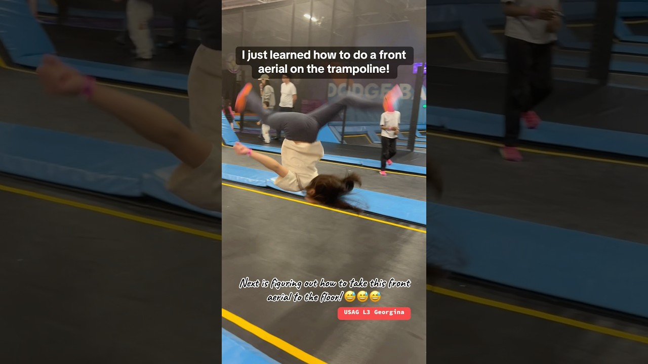 Finally nailed my first front aerial on the trampoline! 🙌 #TrampolineSkills #FirstAerial #aerial
