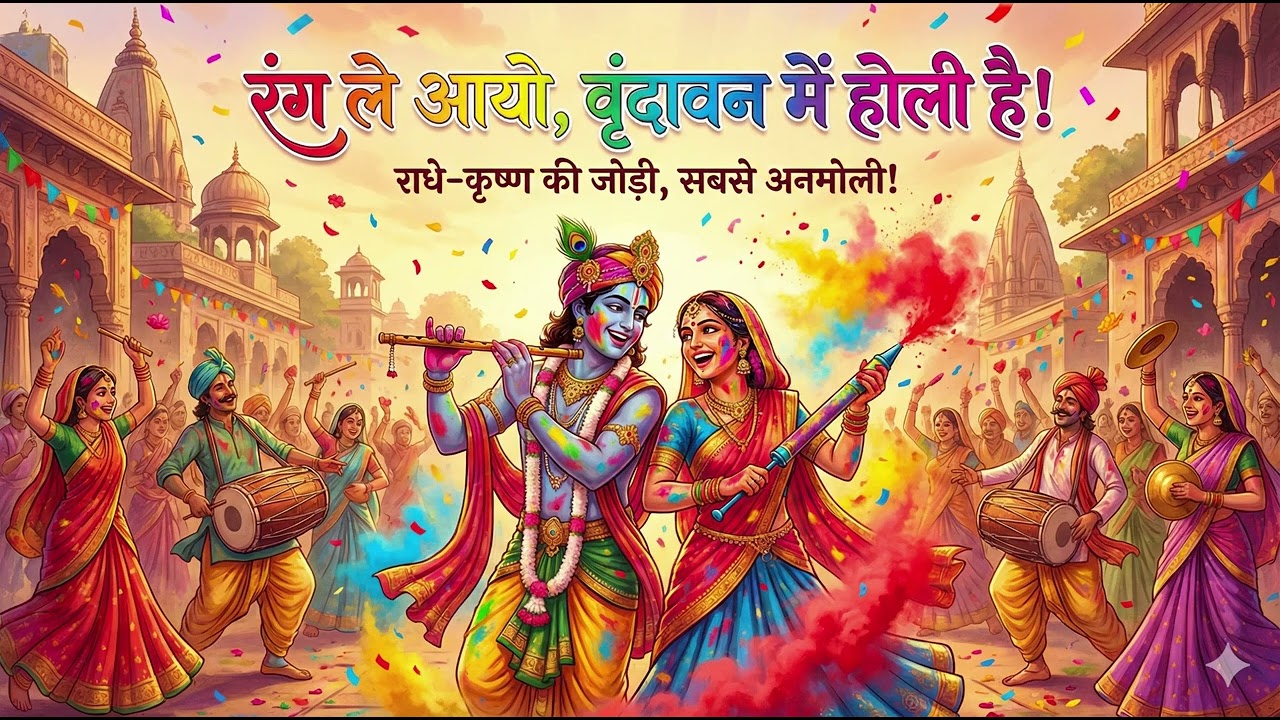 रंग ले आयो, वृंदावन में होली है!