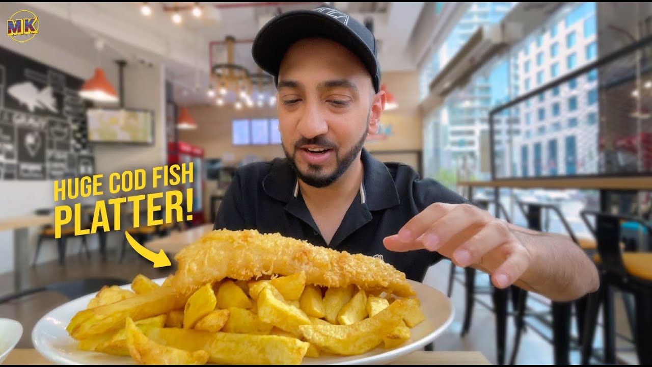 Is This Dubai's BEST Fish & Chips?? UK Style COD Platter 🐟 + Grilled Hammour!  Mohz Khan Food Vlogs.