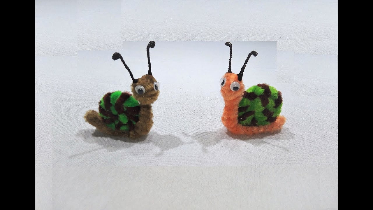 Como hacer un caracol facil  con  limpiapipas/ pipe cleaners snail