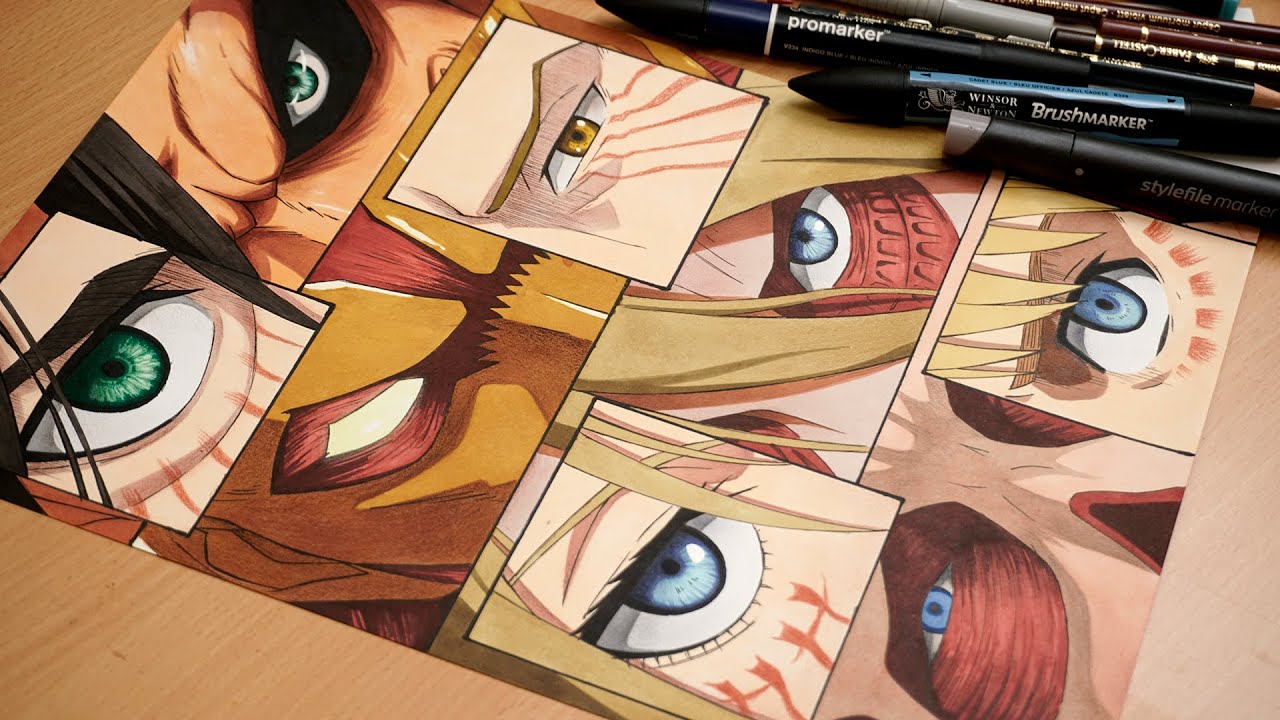 Drawing Eren, Reiner, Annie, Armin And Their Titan Forms