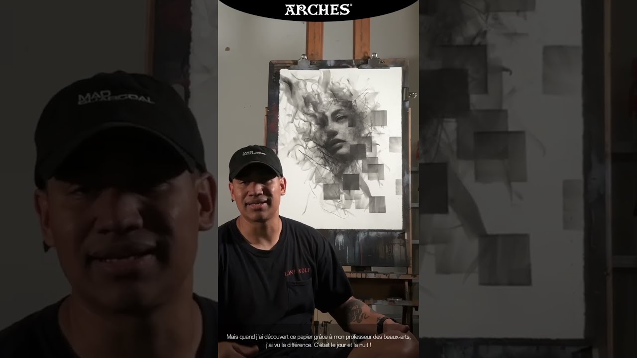 ARCHES®  RESIDENT ARTIST'S EXPERIENCE - Josh Hernandez #art #charcoal #charcoaldrawing