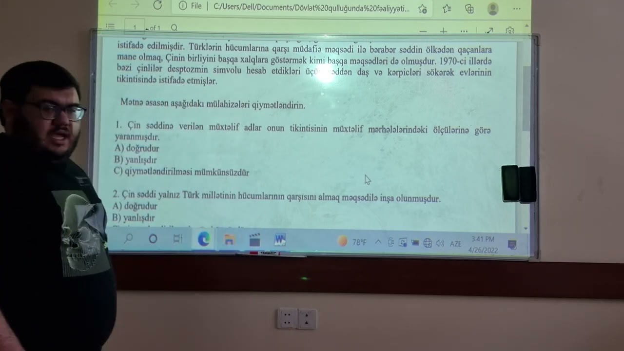 FDES imtahanı &uuml;&ccedil;&uuml;n sual tipi (Yeni)