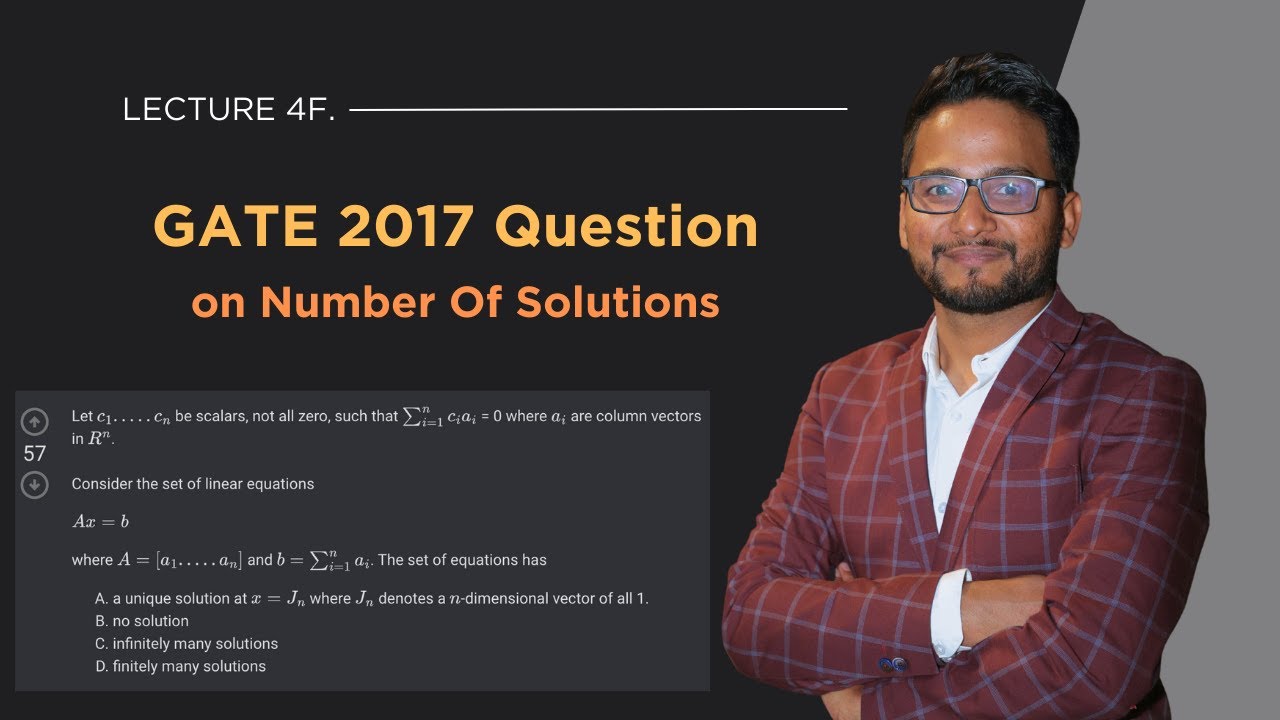 4f.  GATE 2017 Question | Linear Algebra | GO Classes | Sachin Mittal