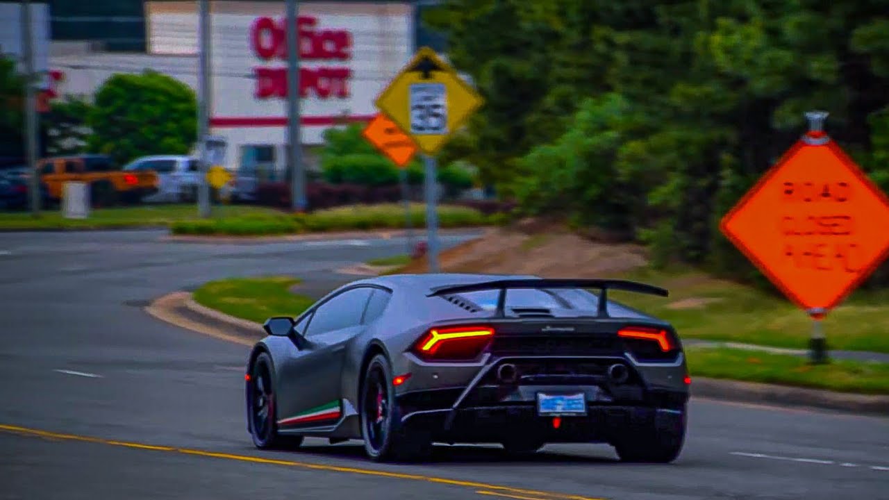 NFS BMW M3 GTR, F&F Eclipse, TT R8, Huracan Perfomante, C7.R arriving at Cars And Coffee Morrisville