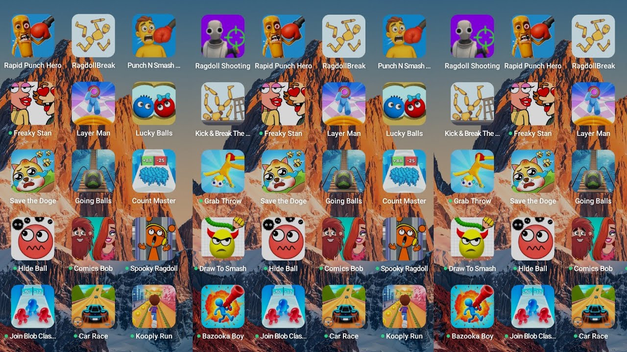 SprankySurvival,Save the Doge,Lucky Balls,Freaky Stan,Save the Fish,Find the Alien,Bowmaster