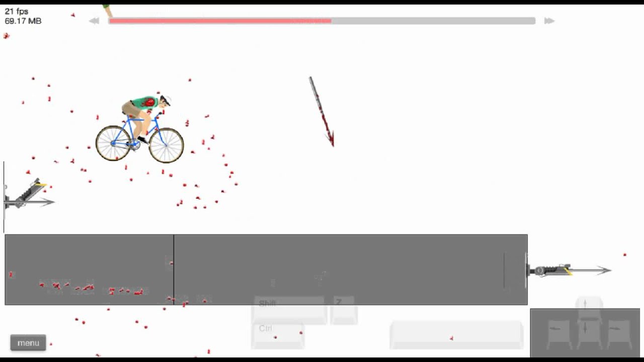Happy Wheels harpoon run (kill them all)