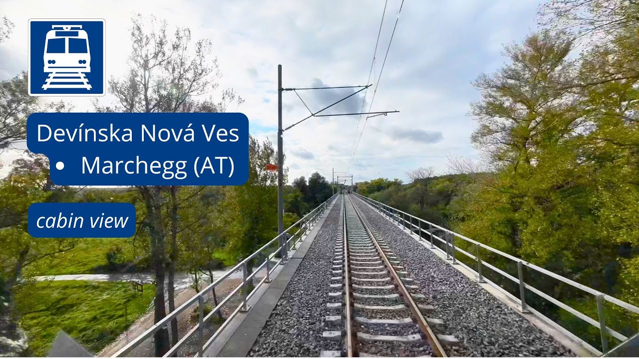 Pohľad z kabíny rušňa: Na železničnej trati Devínska Nová Ves - Marchegg (Skúšobná jazda 6.10.2025)