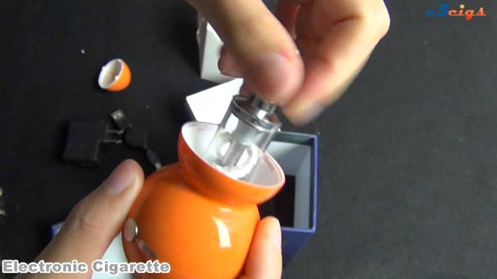 Dual Wick Atomizer 650mAh Battery Voltage Adjustable Gourd Shape E Cigarette (Orange)