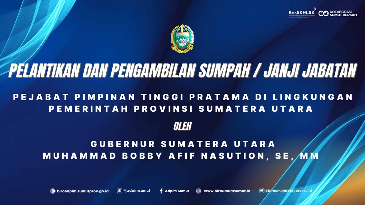 📌LIVE STREAM | PELANTIKAN DAN PENGAMBILAN SUMPAH / JANJI JABATAN PEJABAT TINGGI PRATAMA PEMPROVSU