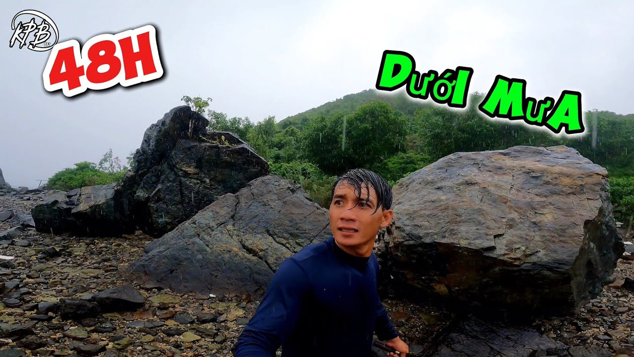 48h Cắm trại theo cách tự lập, xây dựng nơi trú ẩn dưới mưa lớn | 48 hours Camping in heavy rain