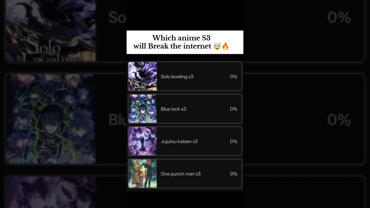 Which Season 3 Will BREAK the Internet?! 💥 | JJK, OPM, Solo Leveling, Blue Lock#sololeveling