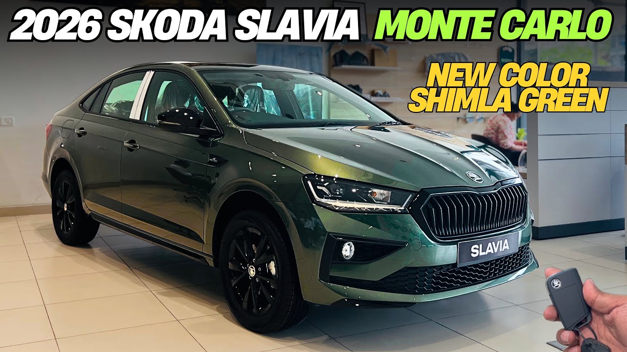 2026 ✅ New Skoda Slavia Monte Carlo Shimla Green Color Full Review ❤️ Price & Features 🔥 Slavia